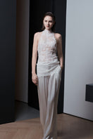 White Bologna top by LEKIEU, stylish women's sleeveless blouse with a sleek design and comfortable fit.
