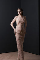 Pink Verona gown by Lekieu, featuring elegant fabric and a flowing silhouette, ideal for formal occasions.