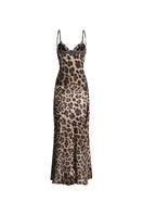 Scarlett Gasque Colette Leopard Maxi Dress featuring a stylish animal print, flowing fabric, and elegant design.