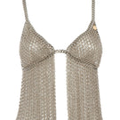 Silvia Gnecchi GILDA top, stylish women's sleeveless top with a modern design, shown in a close-up view.