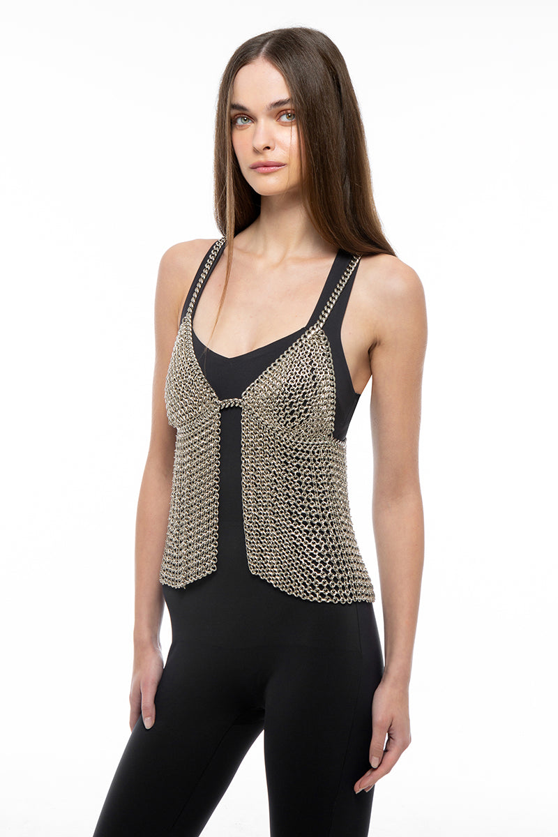 Silvia Gnecchi Gilda Top, stylish women's tops in soft fabric, shown in a front view with a relaxed fit and elegant design.
