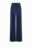 LEKIEU Palermo pants in midnight blue, stylish casual trousers with a relaxed fit, shown on a model with a neutral background.