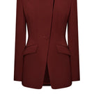 LeKieu PISA burgundy jacket with a stylish, fitted design and front zipper, perfect for casual and everyday wear.
