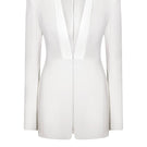 White LEKIEU Florence jacket with a tailored fit, featuring a sleek design and stylish collar, perfect for casual or semi-formal wear.