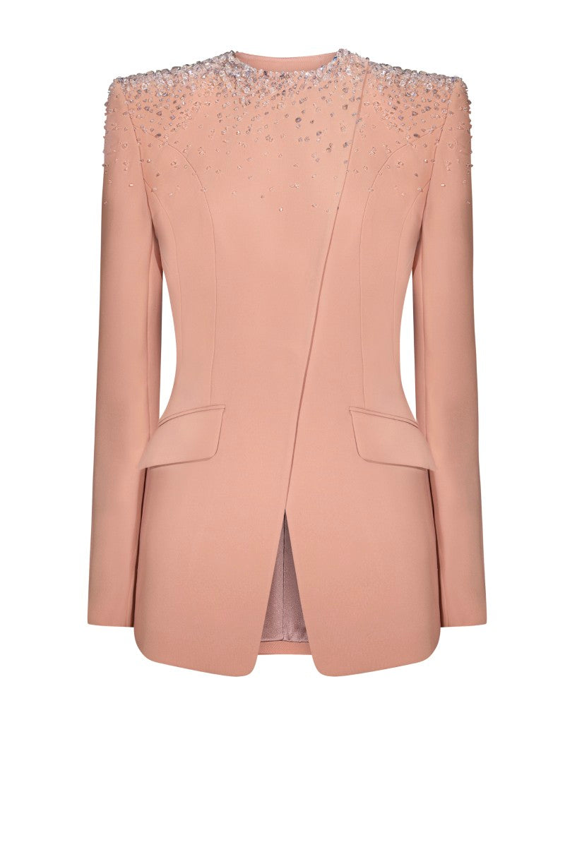 LEKIEU Perugia orange jacket displaying a stylish, lightweight outerwear design with a zip-up front and collar.