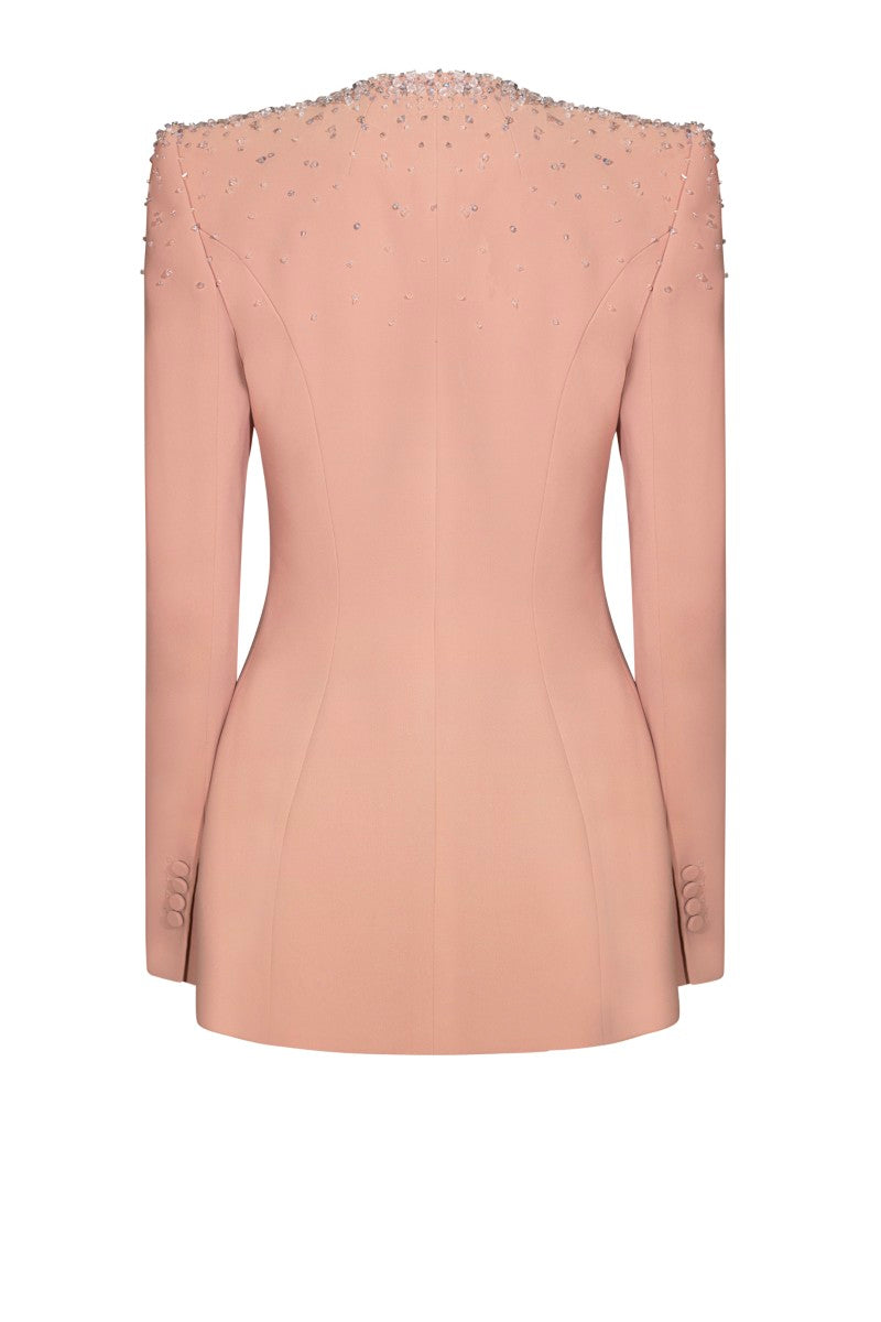 LEKIEU Perugia orange jacket with a stylish fit, featuring a high collar and zip closure, perfect for casual wear.