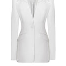 White LEKIEU Venice jacket, stylish and lightweight, featuring a modern design with a sleek fit and classic collar.