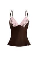 Scarlett Gasque JAYNE camisole in chocolate plum, stylish sleeveless top with soft fabric and delicate straps, on a plain background.