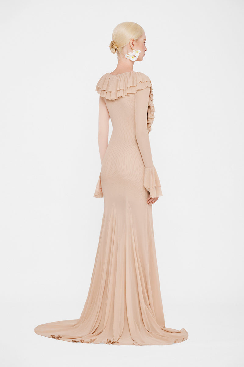 Valenciani Cult Mia X The Seraphina maxi dress in flowing fabric, featuring a stylish, elegant design perfect for special occasions.