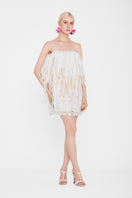 White Jelly Fish mini dress by Valenciani, featuring a stylish, fitted design perfect for summer or casual occasions.