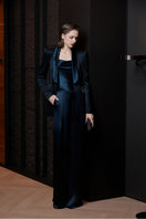LEKIEU Lucca jacket in midnight blue, stylish outerwear with a fitted design and zipper details, ideal for casual wear.