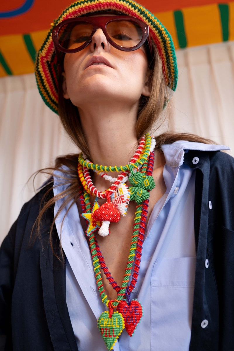 LOVE YOU LONG NECKLACE IN RED - CULT MIA