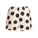 Scarlett Gasque Monique Short in Dot with chocolate and mauve pattern, lightweight casual shorts for warm-weather wear