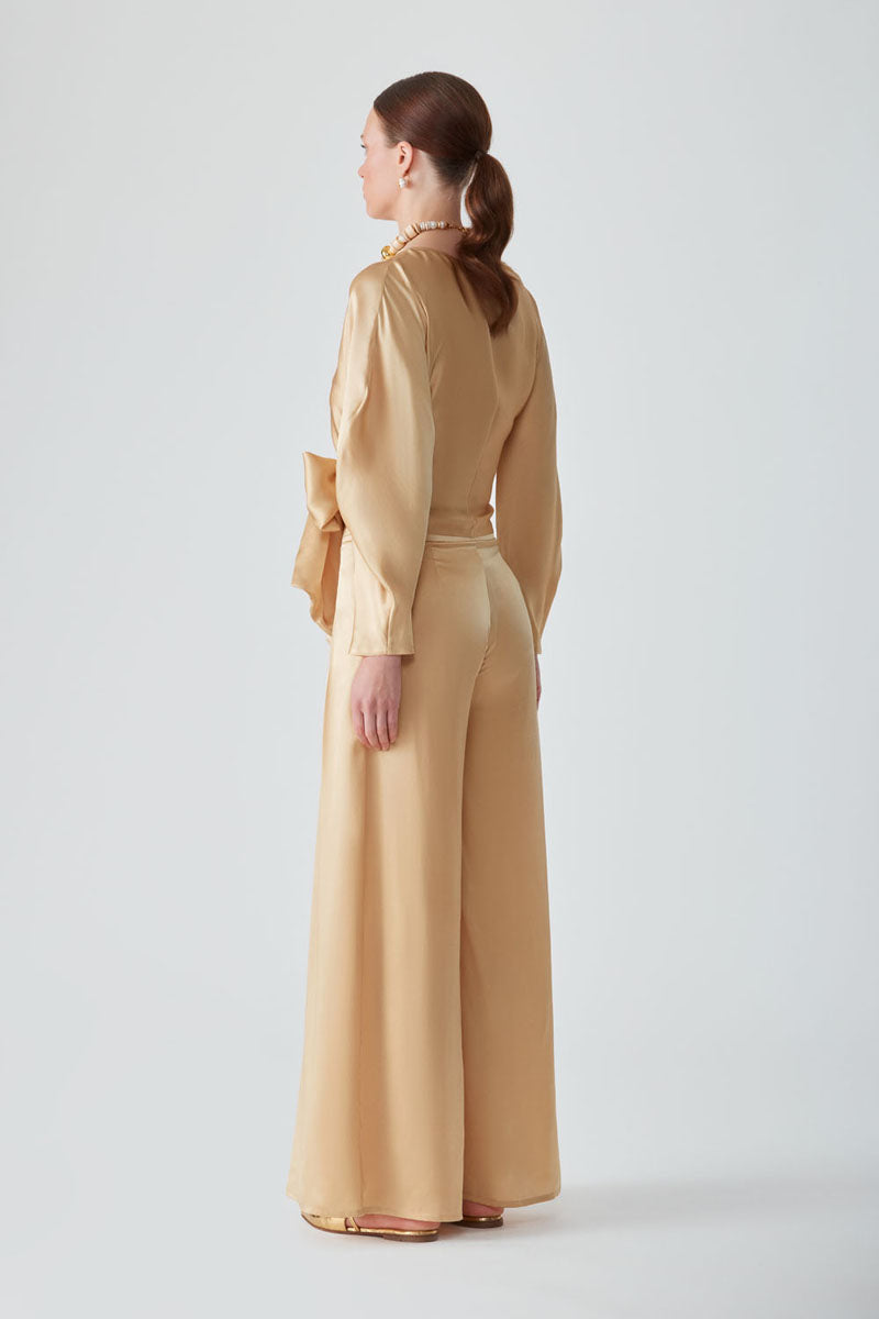 SUFIA SILK PANT IN SAFFRON - CULT MIA