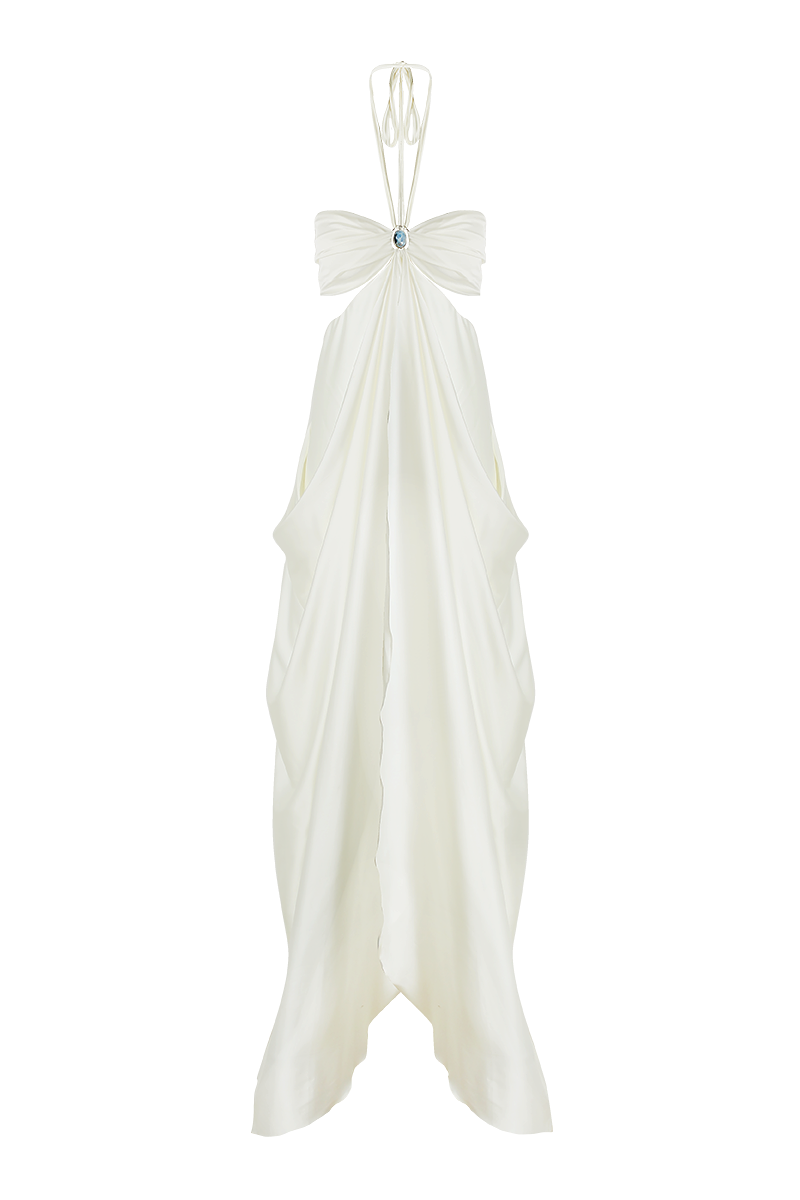 PEÑON OFF-WHITE MIDI DRESS - CULT MIA