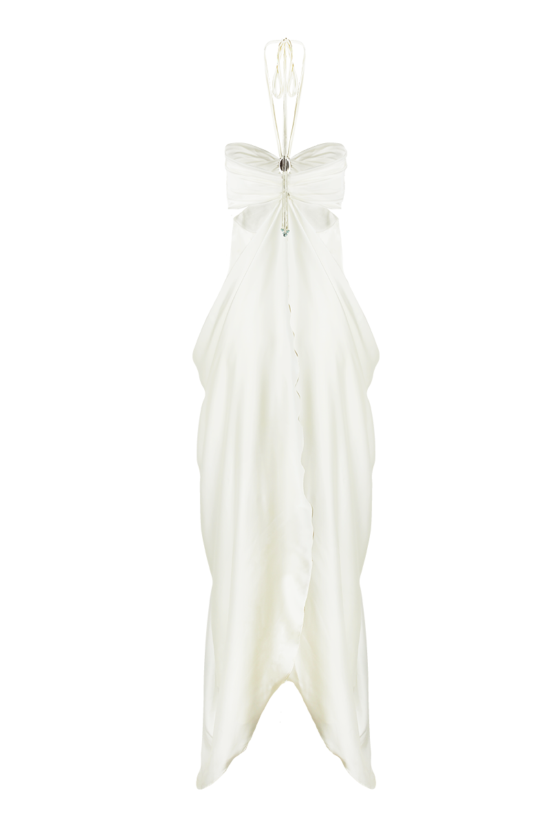 PEÑON OFF-WHITE MIDI DRESS - CULT MIA