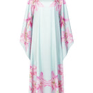 Multicolor Valenciani Oasis Maxi Kaftan dress with flowing fabric and vibrant patterns, perfect for summer or beachwear.