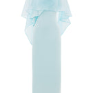 Valenciani The Galatea Cape Gown in ice blue, a flowing maxi dress with cape detail, elegant and perfect for formal occasions.