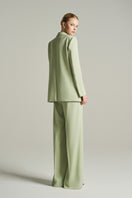 Mint single-breasted blazer from I.H.F Studio, tailored fit with clean lines, shown against a neutral background.