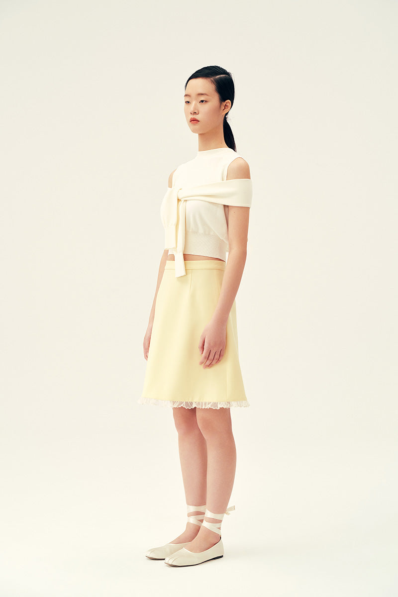 BONNIE SKIRT IN PASTEL YELLOW - CULT MIA