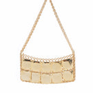 Silvia Gnecchi Mini Choco in Gold shoulder bag with sleek design and shiny gold finish, stylish accessory for everyday wear.