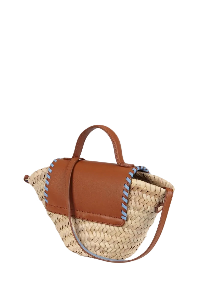 COQUETTE TOP HANDLE BAG IN CARAMEL - CULT MIA