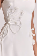 White corset A-line mini dress from Stolen Stores featuring a fitted bodice and stylish silhouette, perfect for casual and dressy occasions.