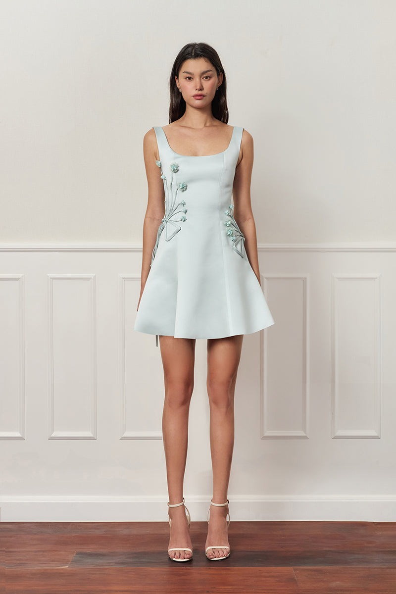 CULT MIA X STOLEN STORES CORSET A-LINE DRESS IN BLUE - CULT MIA