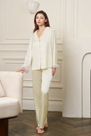 Yellow women's pajama set by MANITO featuring a comfortable, stylish design perfect for lounging and bedtime.