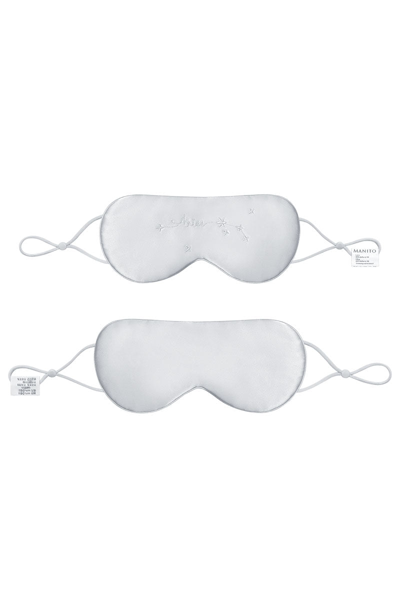 Gray Cozy Stellar Aries eye mask by MANITO featuring soft fabric and adjustable strap for comfortable sleep and relaxation.