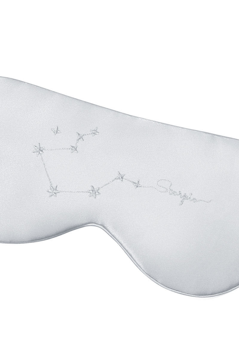 Gray Cozy Stellar Scorpio Eye Mask by MANITO, soft fabric with celestial star design for comfortable sleep or relaxation.