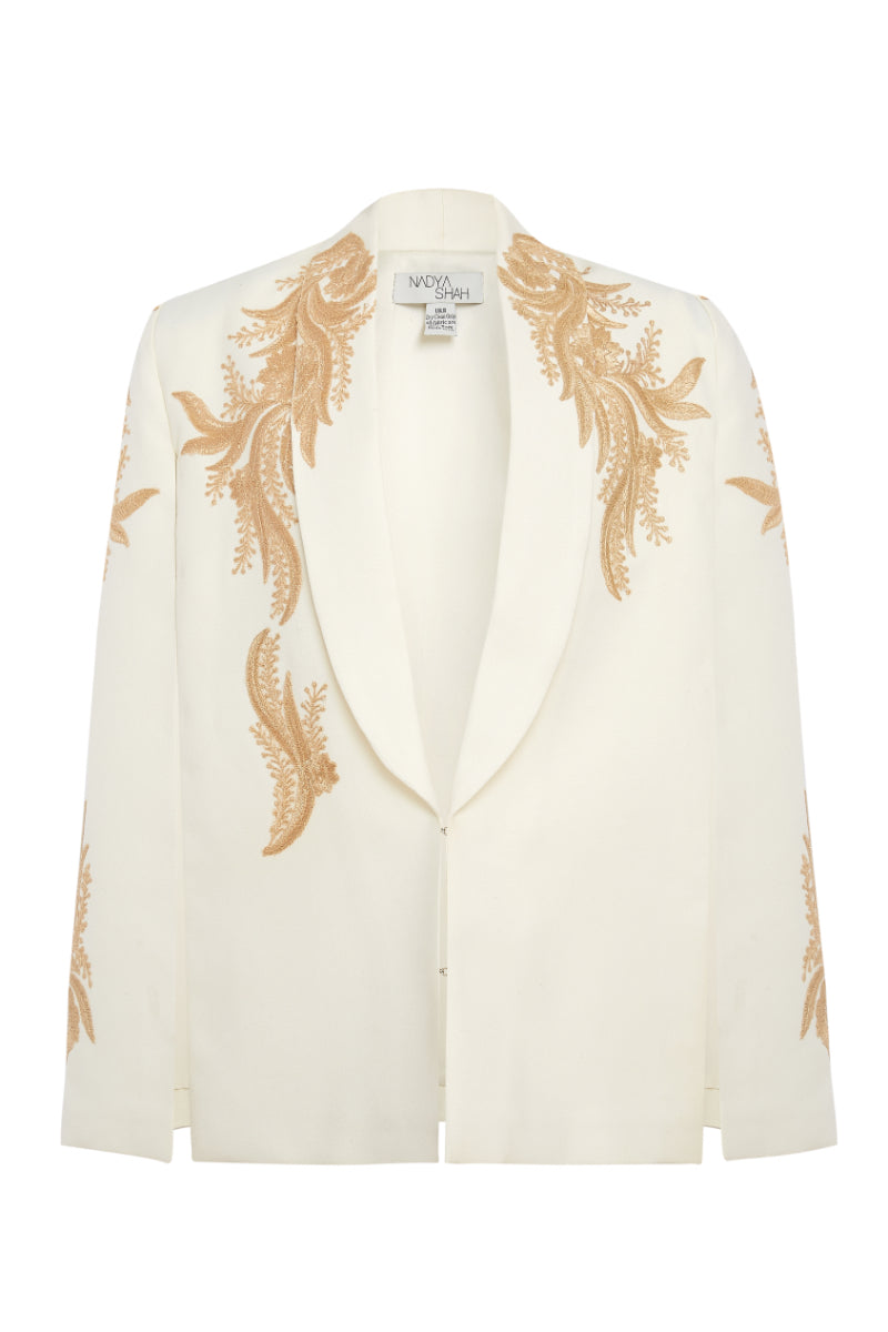 ALYA IVORY TUXEDO CAPE