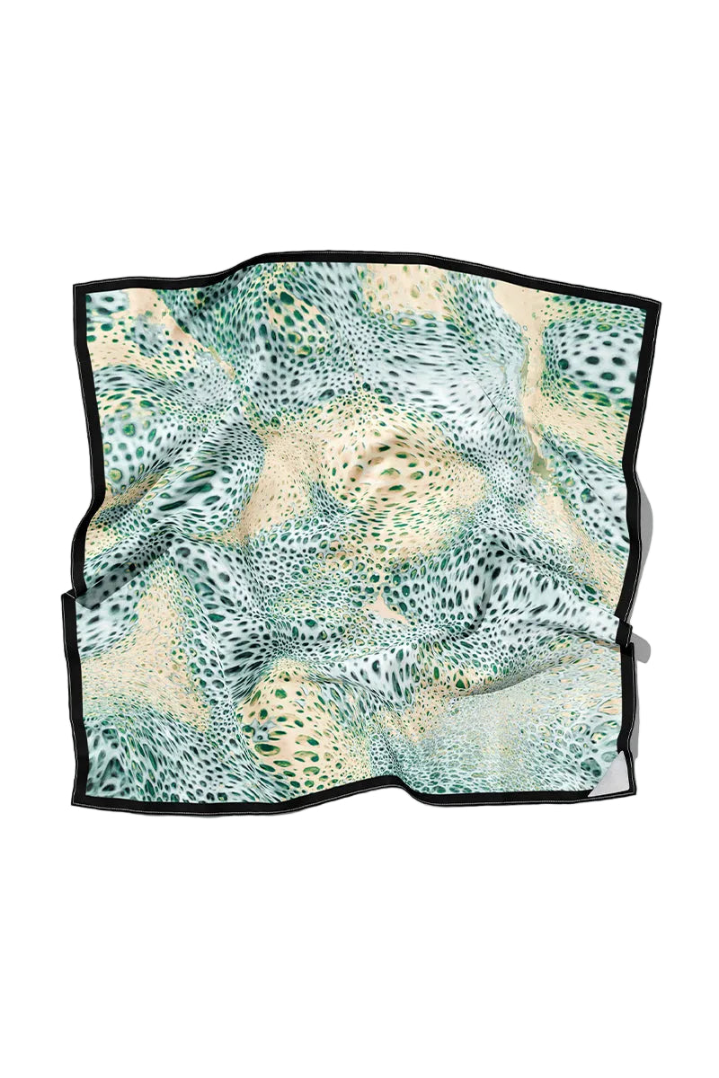 Creamy Moussard silk scarf by Amel Batita featuring soft, luxurious fabric and elegant drape, perfect for stylish accessories.