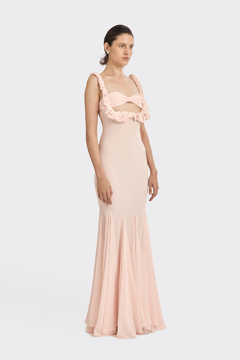 CULT MIA X STOLEN STORES CROISSANT SLIP DRESS IN LIGHT PINK - CULT MIA