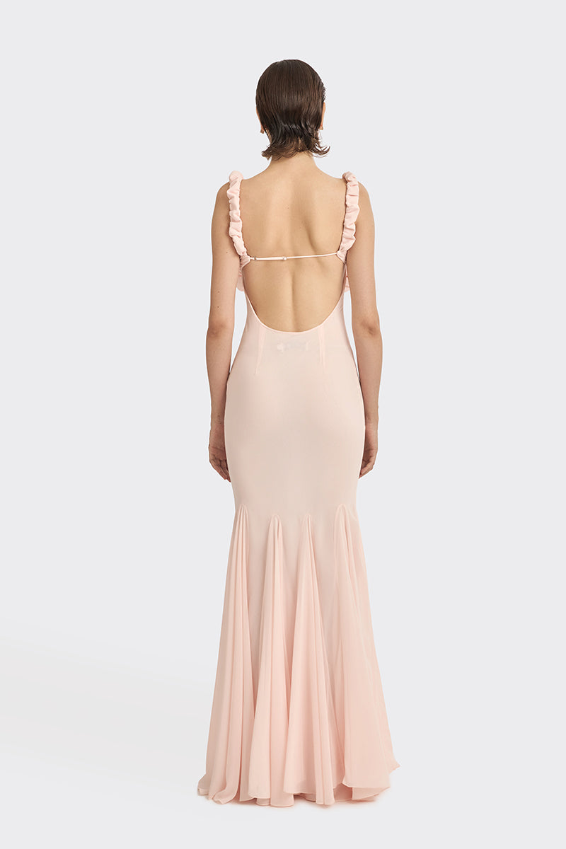 CULT MIA X STOLEN STORES CROISSANT SLIP DRESS IN LIGHT PINK - CULT MIA