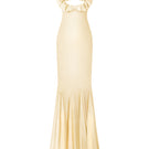 Light yellow maxi slip dress from Stolen Stores featuring a relaxed fit and elegant midi length.