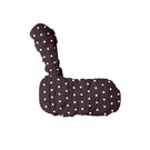Brown polka dot one-shoulder top by Stolen Stores, featuring a stylish croissant neckline and casual fit.