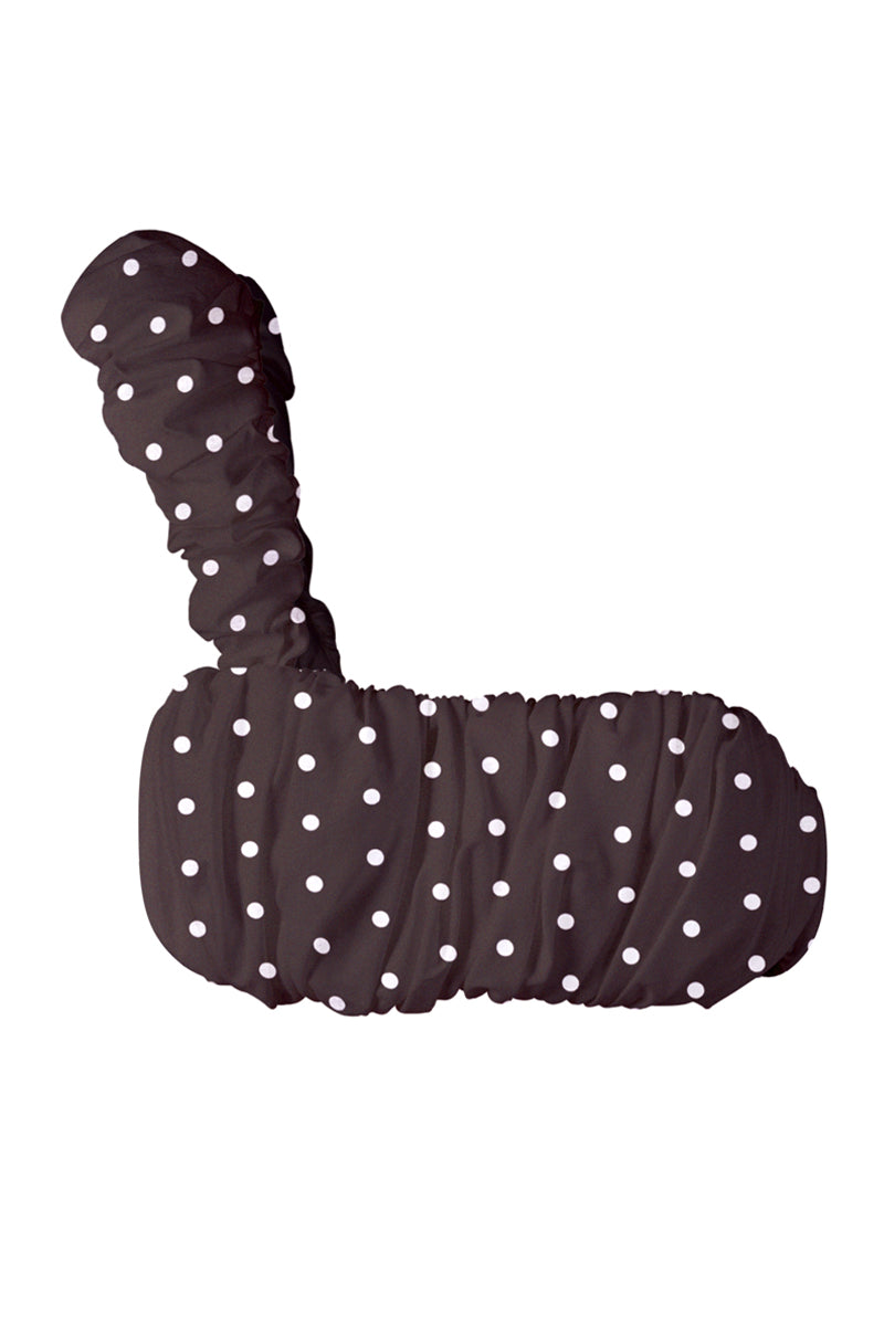 CROISSANT ONE SHOULDER TOP IN BROWN POLKA DOT - CULT MIA