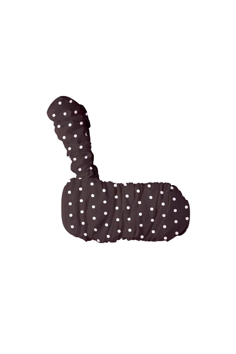 Brown polka dot one-shoulder top by Stolen Stores, featuring a stylish croissant neckline and casual fit.