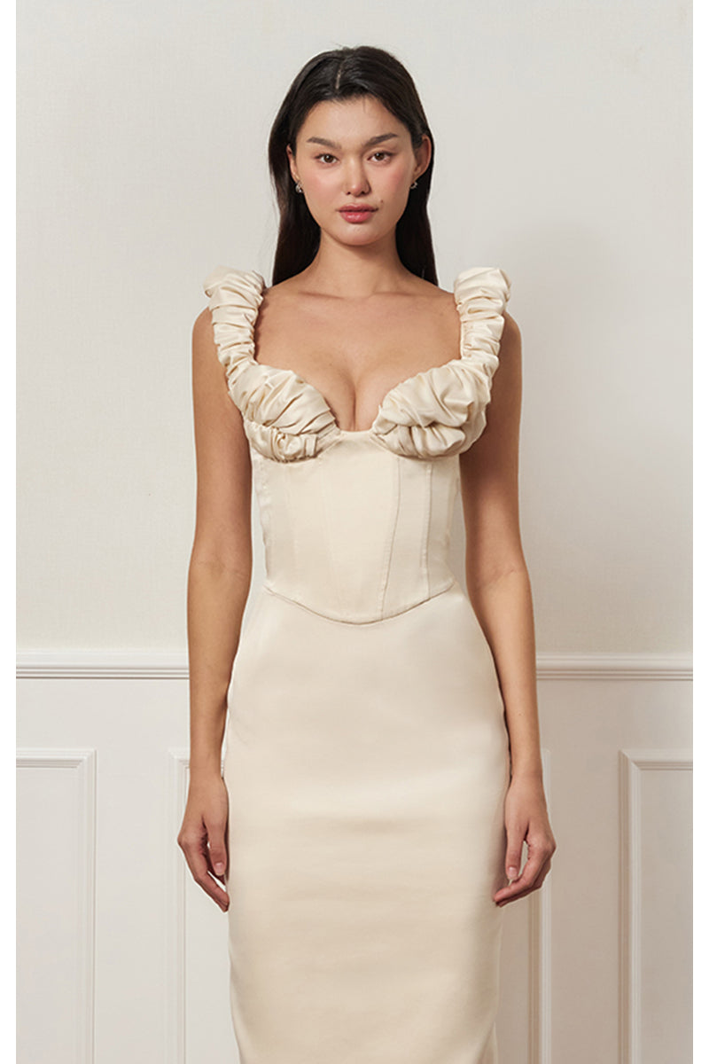 CROISSANT CORSET DRESS IN BEIGE | CULT MIA | Stolen Stores CROISSANT CORSET DRESS IN BEIGE | CULT MIA | Stolen Stores
