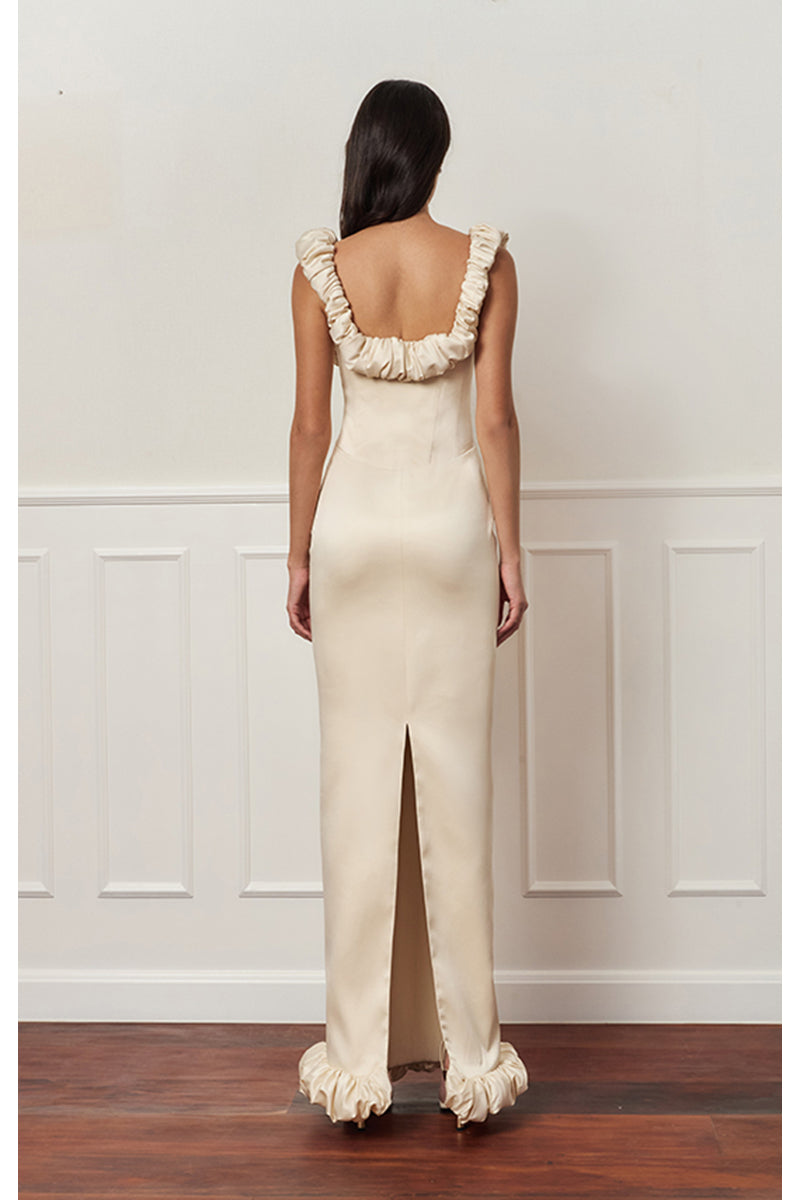 CROISSANT CORSET DRESS IN BEIGE CROISSANT CORSET DRESS IN BEIGE