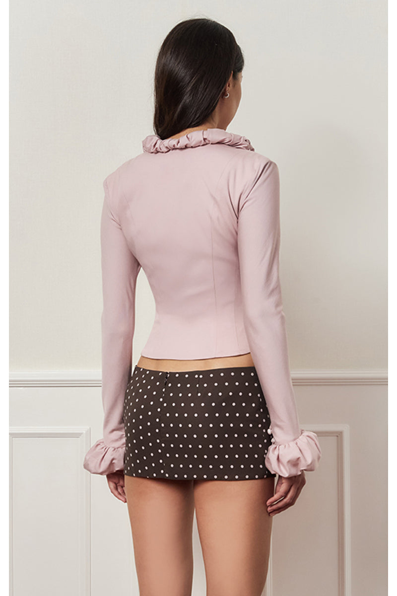 Dusty purple croissant corset shirt by Stolen Stores, featuring a fitted design and stylish top with unique detailing.