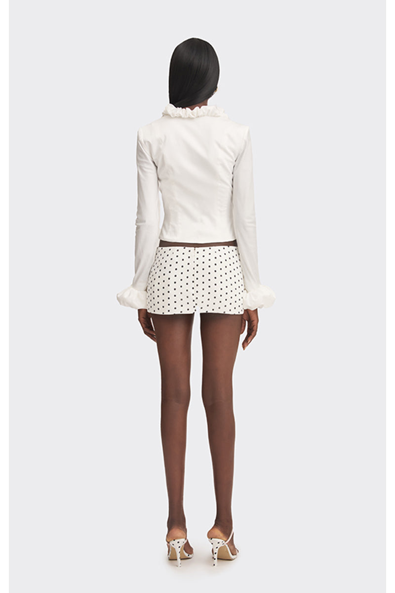 CROISSANT CORSET SHIRT IN WHITE - CULT MIA