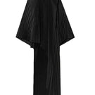 SemSem crystal-embellished draped plissé satin tunic, front view showcasing elegant design and shimmering embellishments.