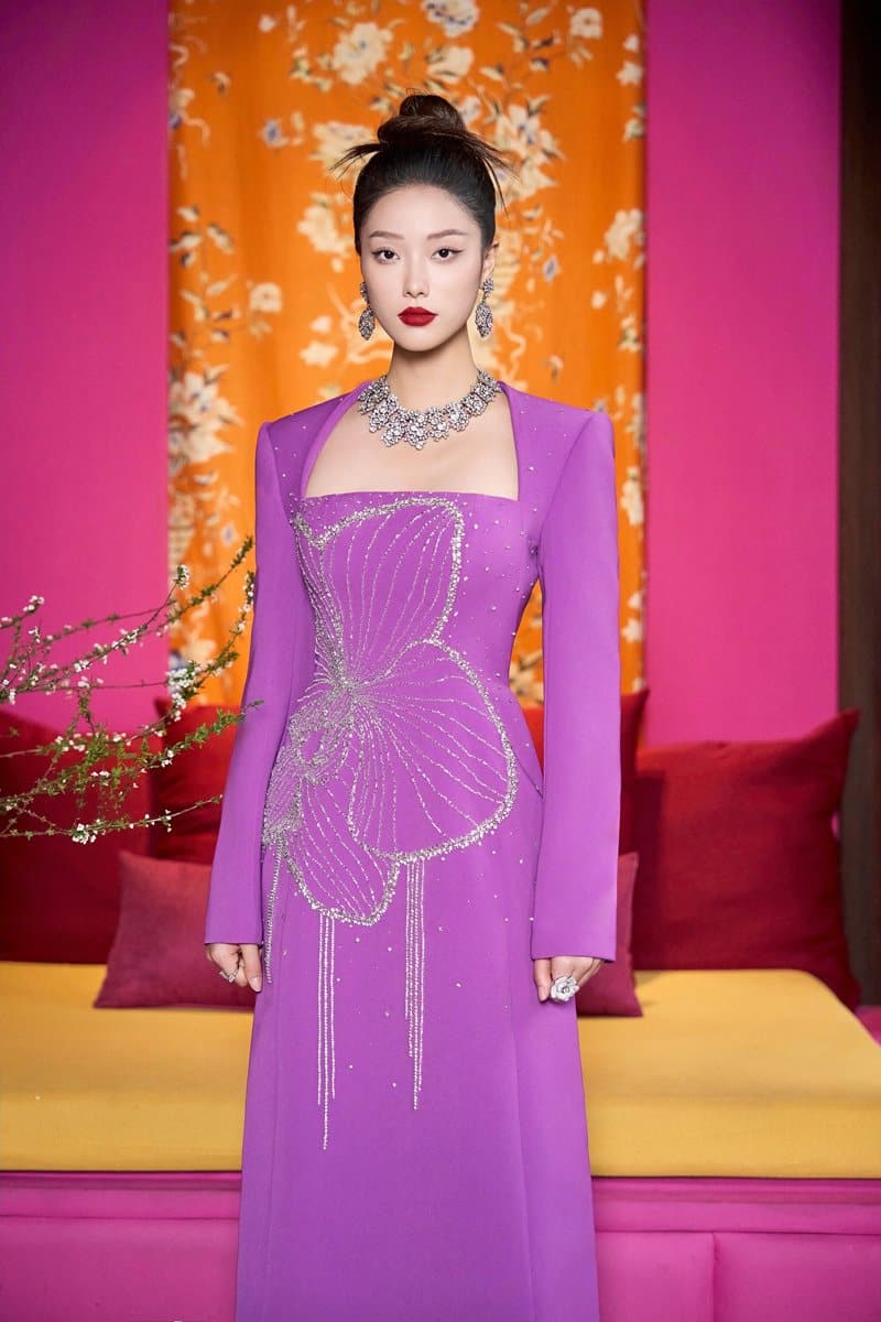 purple crystal dress Jovani D5409 Glamorous Satin Gown with Embellished Bodice Purple / 8