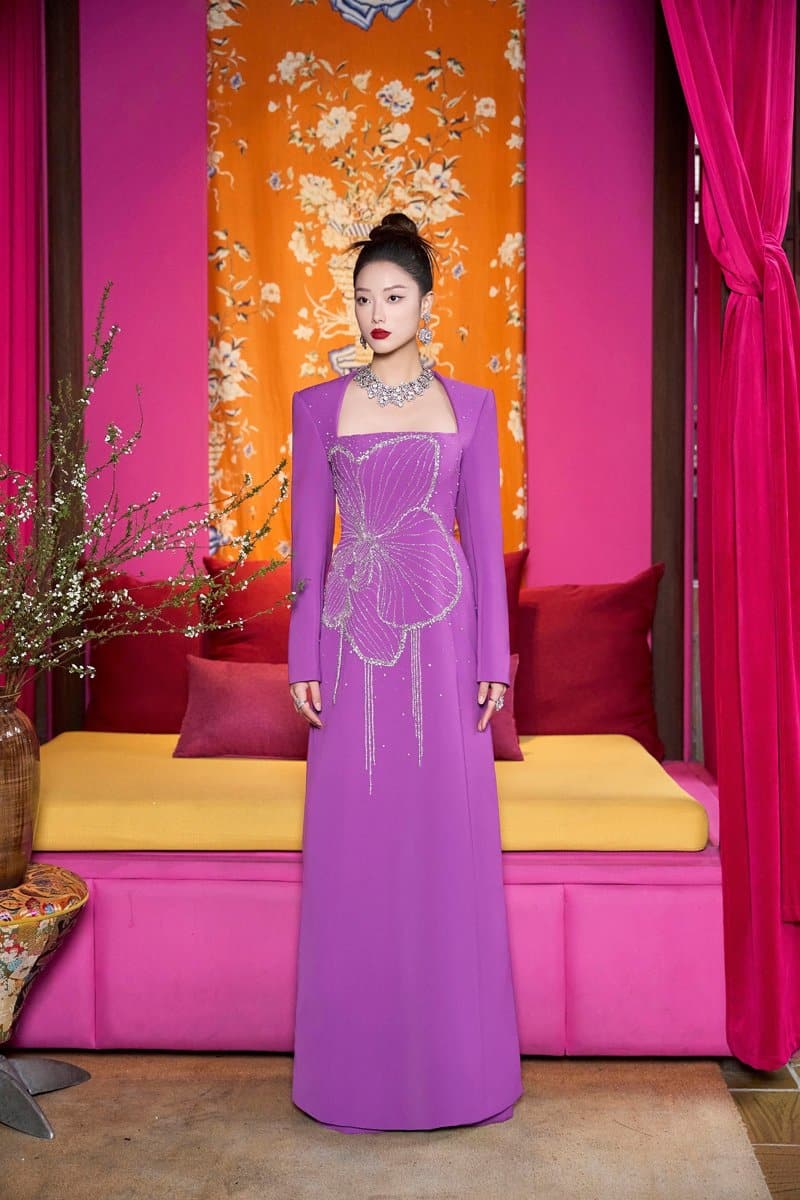 PURPLE CRYSTAL EMBELLISHED LONG SLEEVES GOWN | CULT MIA | Tracy Studio PURPLE CRYSTAL EMBELLISHED LONG SLEEVES GOWN | CULT MIA | Tracy Studio