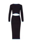Baobab Taro Dress in Dodger, a stylish maxi dress with vibrant fabric, flowing silhouette, and elegant design for warm-weather wear.