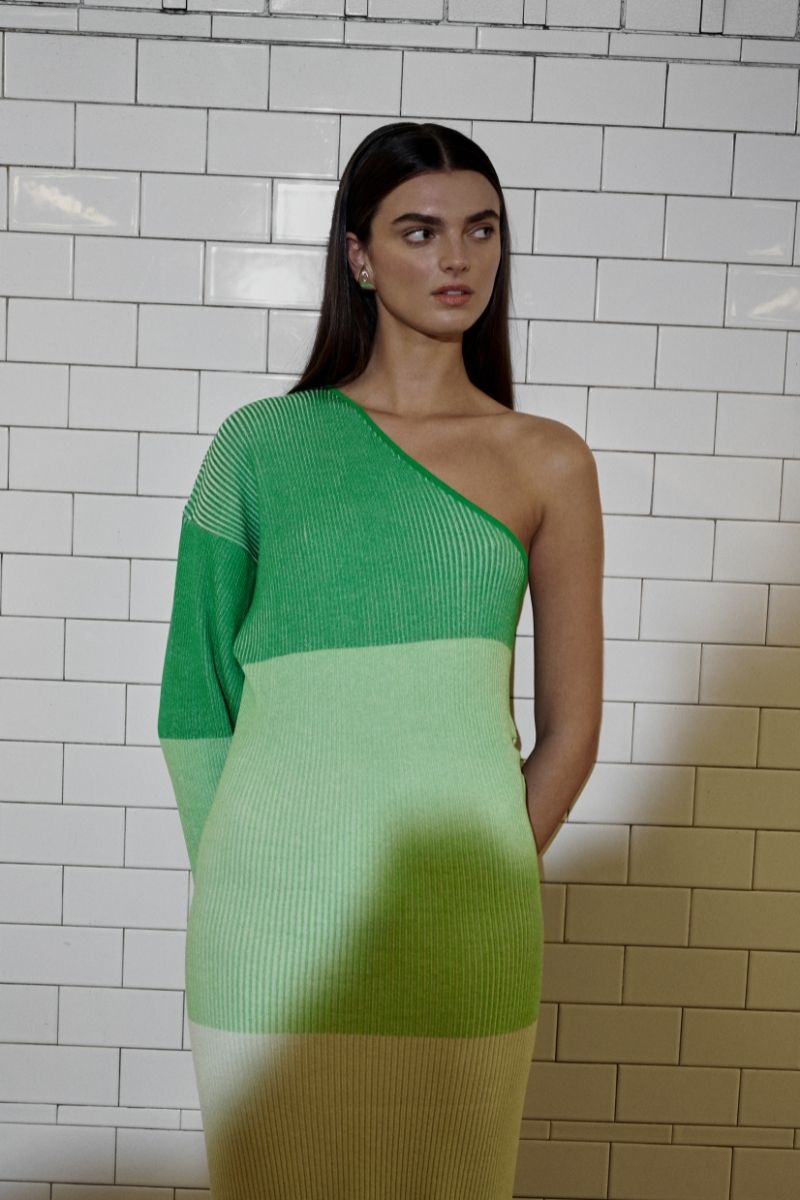 LEAVES DRESS IN PISTACHIO CREAM - CULT MIA
