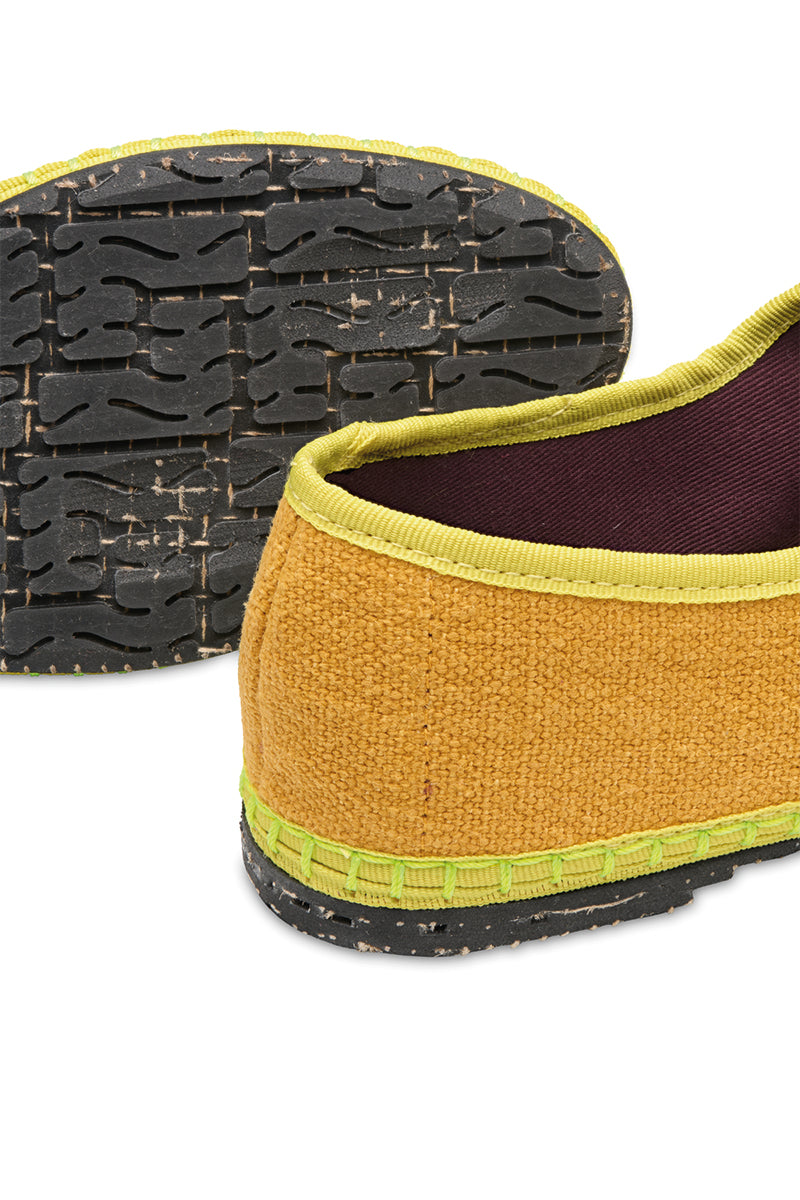 Yellow Flabelus Ebenezer flats with rounded toe and sleek design, perfect for casual or stylish everyday wear.