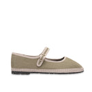 Flabelus Ishmael green medium flats shoes with rounded toes and sleek design, perfect for casual and everyday wear.